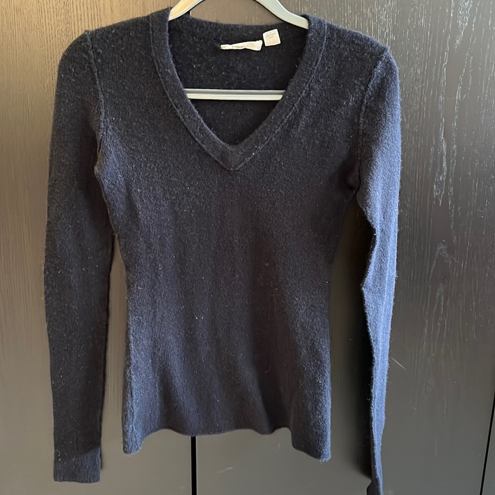 Womens Inhabit Navy Cashmere V Neck Sweater Size Petite